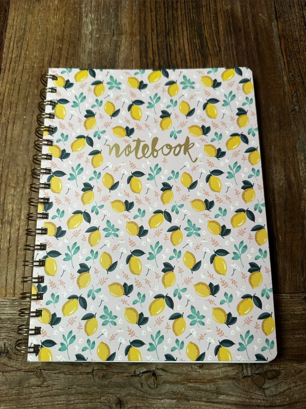 Lemon Pattern Spiral Notebook - Yellow